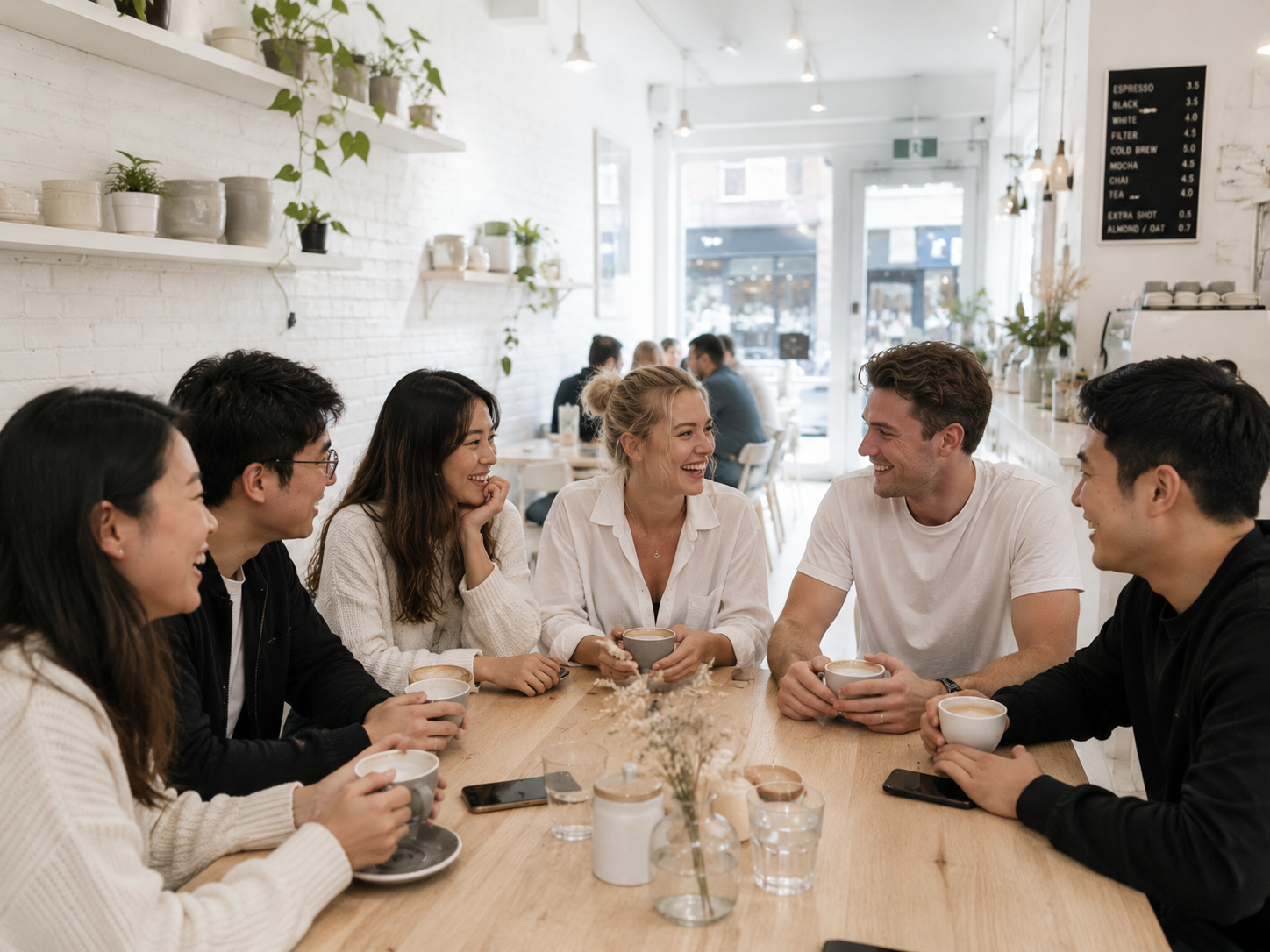 Professionals talking and networking at a Mingle Up business event